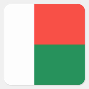 Quadrado Adesivo da Bandeira de Madagascar