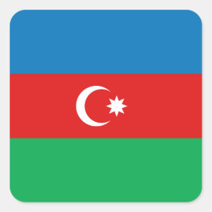 Quadrado Adesivo da Bandeira do Azerbaijão