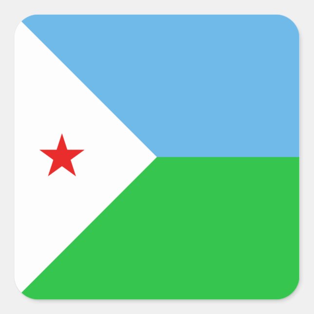 Quadrado Adesivo da Bandeira do Djibuti (Frente)