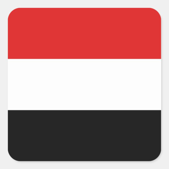 Quadrado Adesivo da Bandeira do Iêmen (Frente)