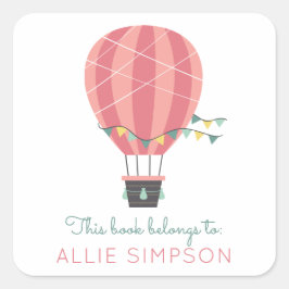 Quadrado Adesivo da biblioteca de balões de ar quente