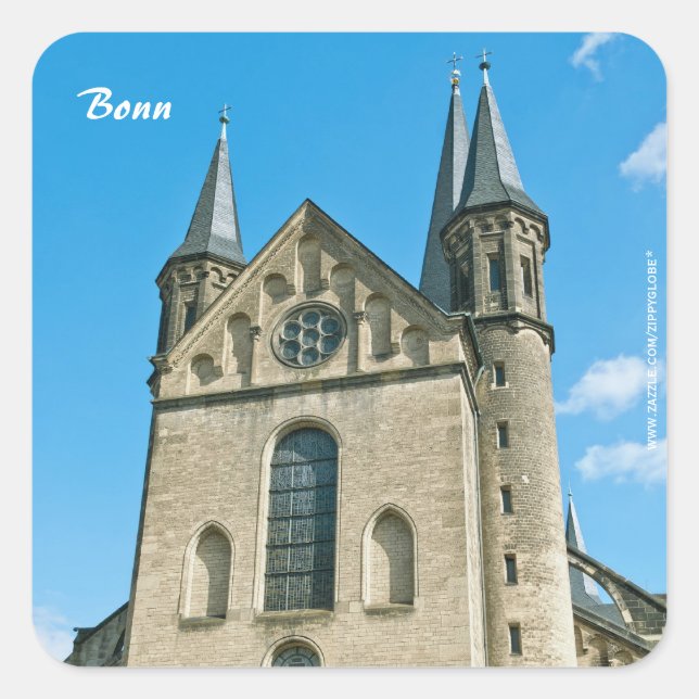 Quadrado Adesivo da Catedral de Bonn (Frente)