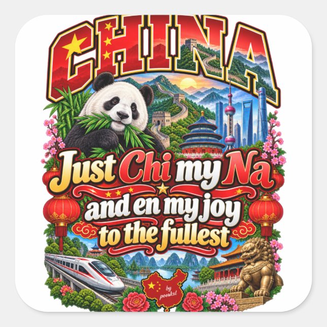 Quadrado Adesivo da China (Frente)