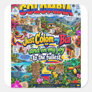 Quadrado Adesivo da Colômbia
