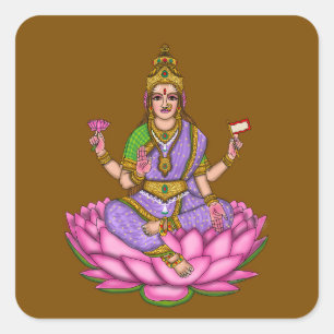 Quadrado Adesivo da Deusa Lakshmi