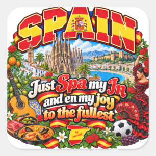 Quadrado Adesivo da Espanha