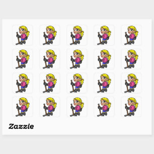 Quadrado Adesivo da Hockey Girl 2