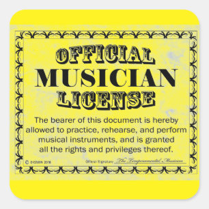 Quadrado Adesivo da Praça da Licença para Músicos
