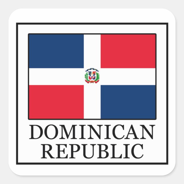 Quadrado Adesivo da República Dominicana (Frente)
