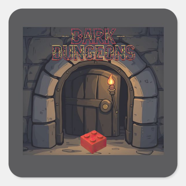 Quadrado adesivo Dark Dungeons (Frente)