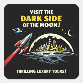 Quadrado Adesivo Dark Side of the Moon Vintage Ficção Cient