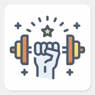Quadrado Adesivo de academia / fitness limpa sem desculpa
