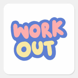 Quadrado Adesivo de academia / fitness limpo sem desculpa