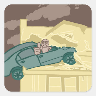 Quadrado Adesivo de Acidente de Carro