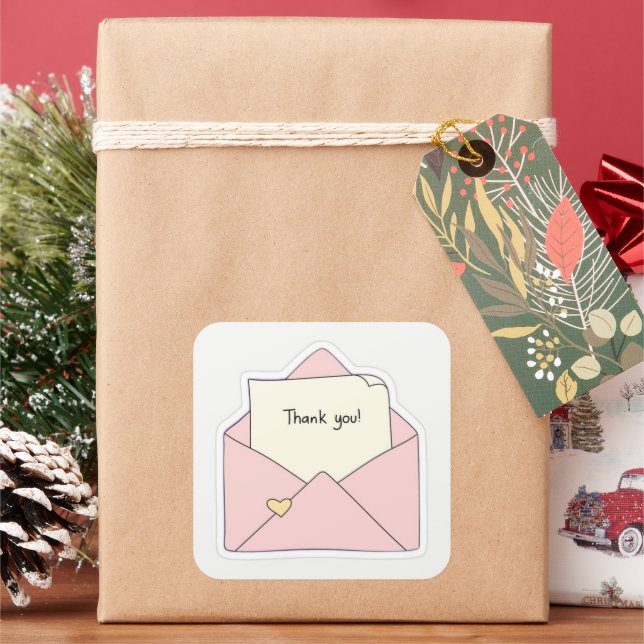 Quadrado Adesivo de Agradecimento (Feriado)
