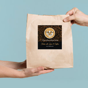 Quadrado Adesivo de agradecimento de café Agradecimento d