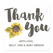 Adesivo de agradecimento de girassol