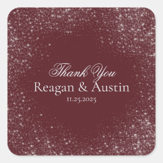 Quadrado Adesivo de Agradecimento Estrela Celestial Borgonh