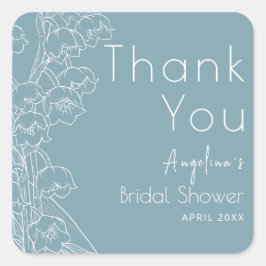 Quadrado Adesivo de agradecimento para chá de noiva.