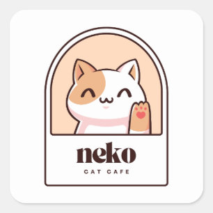 Quadrado Adesivo de Amante de Gato Fofo mãe de gato