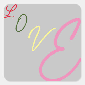 Quadrado Adesivo de amor tipográfico