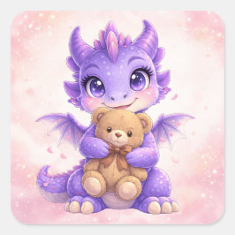 Quadrado Adesivo de Animal de Fantasia Kawaii