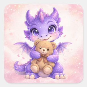 Quadrado Adesivo de Animal de Fantasia Kawaii