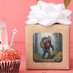 Quadrado Adesivo de aniversário do Dia dos Pais Bigfoot Sas