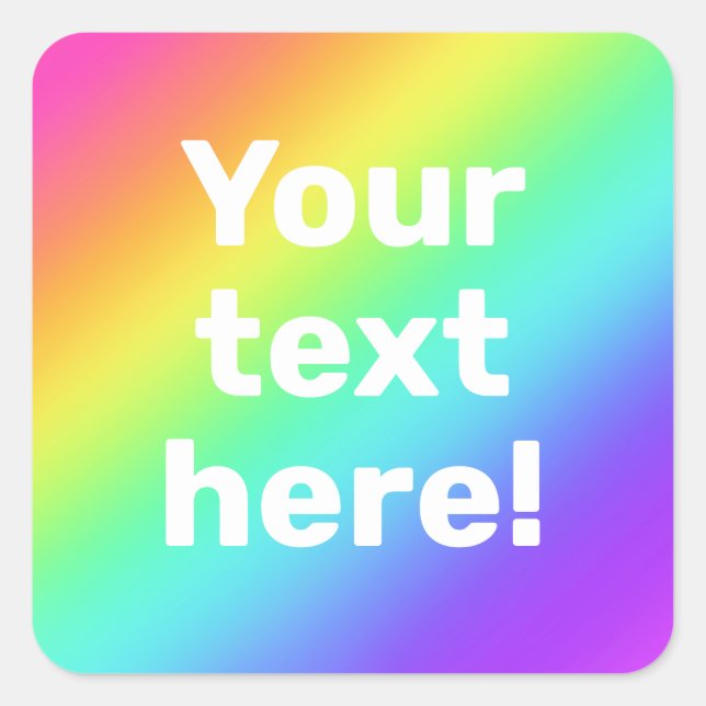 Quadrado Adesivo de Arco-íris Personalizado (Frente)