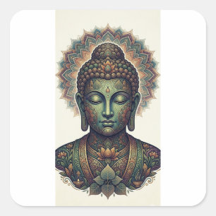 Quadrado Adesivo de Arte Antiga Bammi Lipi - Raja Asoka Dha