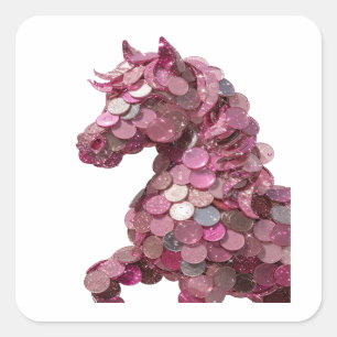 Quadrado Adesivo de Arte Dinâmico Prata MOEDAS DE UNICÓRNIO