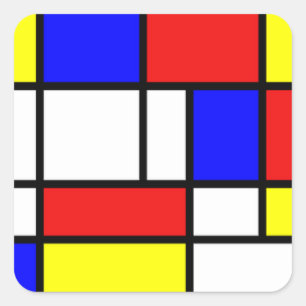 Quadrado Adesivo de arte, Mondrian, Composição