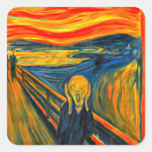 Quadrado Adesivo de arte, Munch, o Gritar