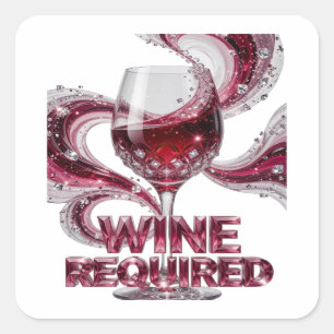 Quadrado Adesivo de Arte Rosa Bonito VINHO OBRIGATÓRIO