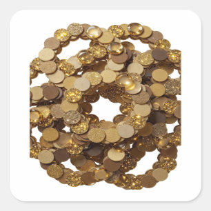 Quadrado Adesivo de artesanato de moedas de ouro dourado Li