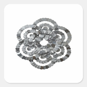 Quadrado Adesivo de artesanato de moedas de prata atraentes