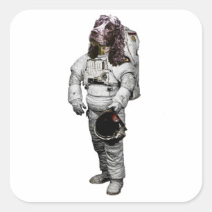 Quadrado Adesivo de Astronauta Cocker Spaniel