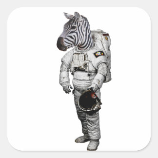 Quadrado Adesivo de Astronauta Zebra