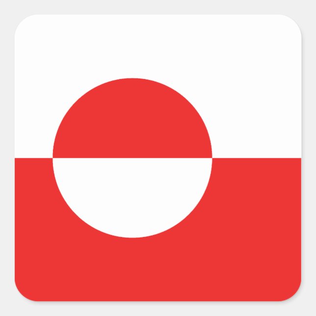 Quadrado Adesivo de bandeira da Gronelândia (Frente)