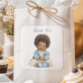 Quadrado Adesivo de Bebê Afro-Americano