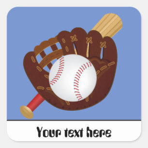 Quadrado Adesivo de bola de baseball mitt