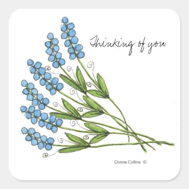 Quadrado Adesivo de botões azuis (Frente)