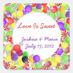 Quadrado Adesivo de buffet de doces de candies