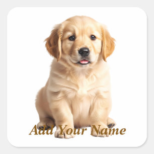 Quadrado Adesivo de Cachorro Personalizado Fofinho do Retri