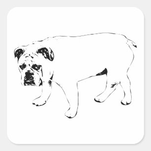 Quadrado Adesivo de Cachorro Simpático e Alegre