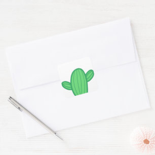 Quadrado Adesivo de cactus personalizável