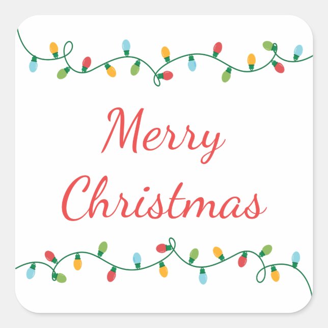 Quadrado Adesivo de cadeia leve #HolidayZ (Frente)