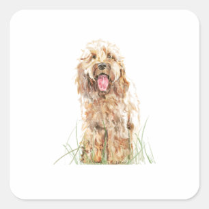 Quadrado Adesivo de Cão Cockapoo