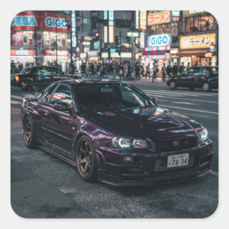 Quadrado Adesivo de carro esportivo JDM GTR – Inspirado no 