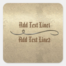 Quadrado Adesivo de casamento de Natal Chic Gold Swirl Obri